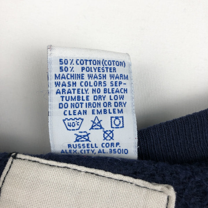 90'S Russell Valley Forge Military College Sweatshirt, Made in USA, Men's Size L (approx.), Vintage cotton navy blue type Vintage Second Hand