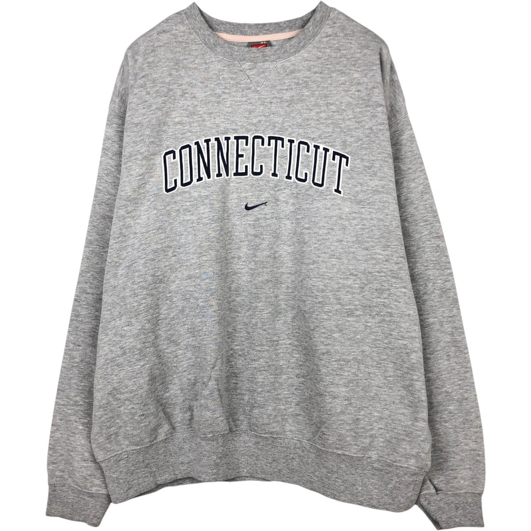 2000'S Nike logo sweatshirt, men's size XL cotton gray type Vintage Second Hand
