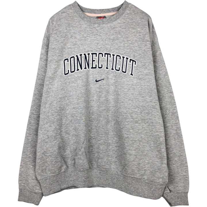 2000'S Nike logo sweatshirt, men's size XL cotton gray type Vintage Second Hand