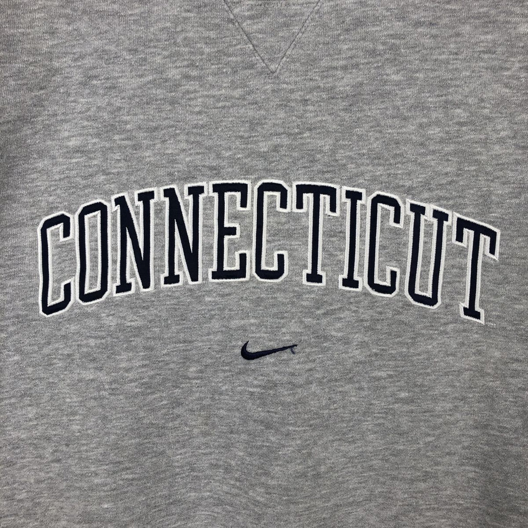 2000'S Nike logo sweatshirt, men's size XL cotton gray type Vintage Second Hand