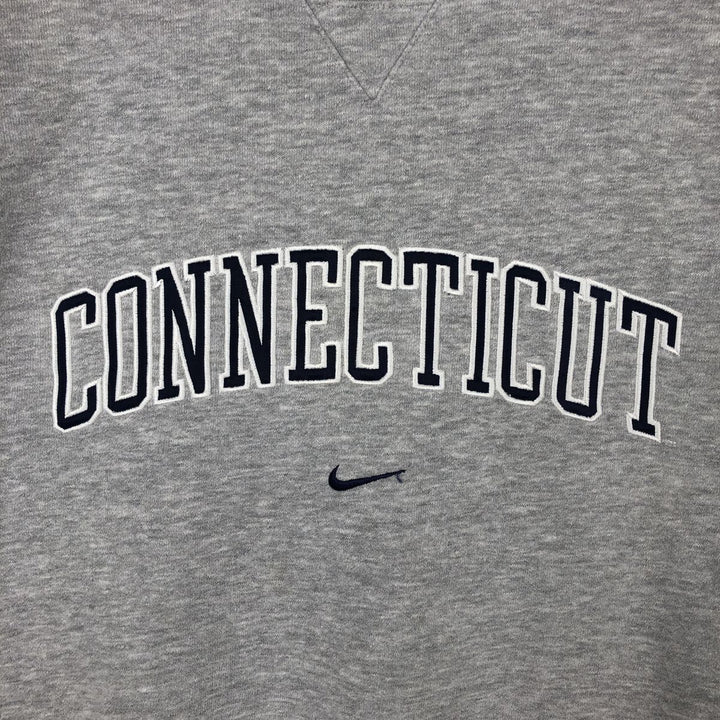 2000'S Nike logo sweatshirt, men's size XL cotton gray type Vintage Second Hand