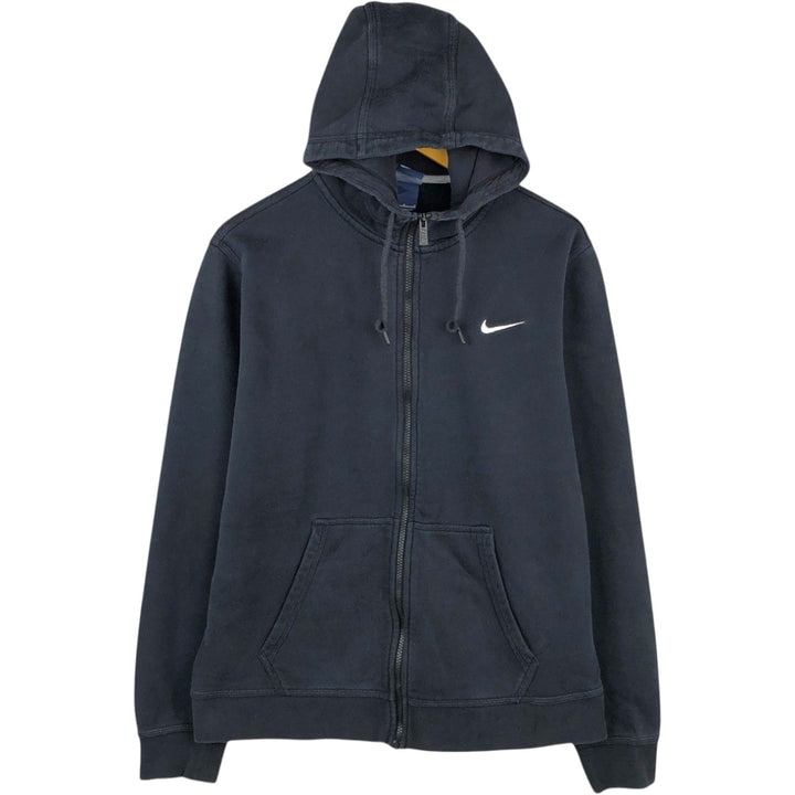 Nike Sweat Full Zip Hoodie Men's Size L cotton black type Vintage Second Hand