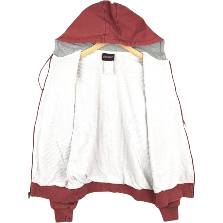 Dickies Sweat Full Zip Hoodie Men's M Size cotton red type Vintage Second Hand