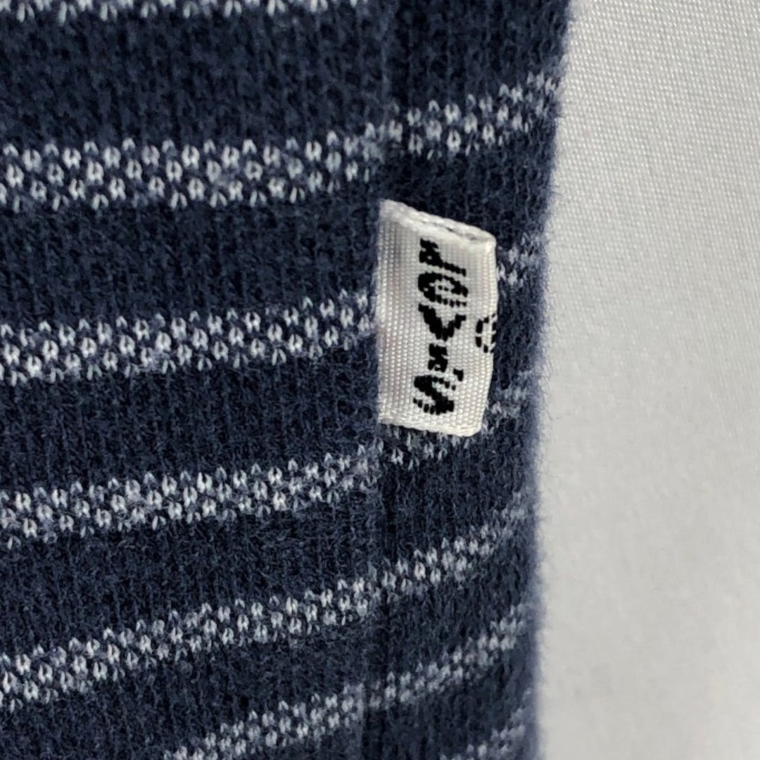 Levi's Border Pattern Sweat Full-Zip Hoodie, Men's Size L (approx.) cotton navy blue type Vintage Second Hand