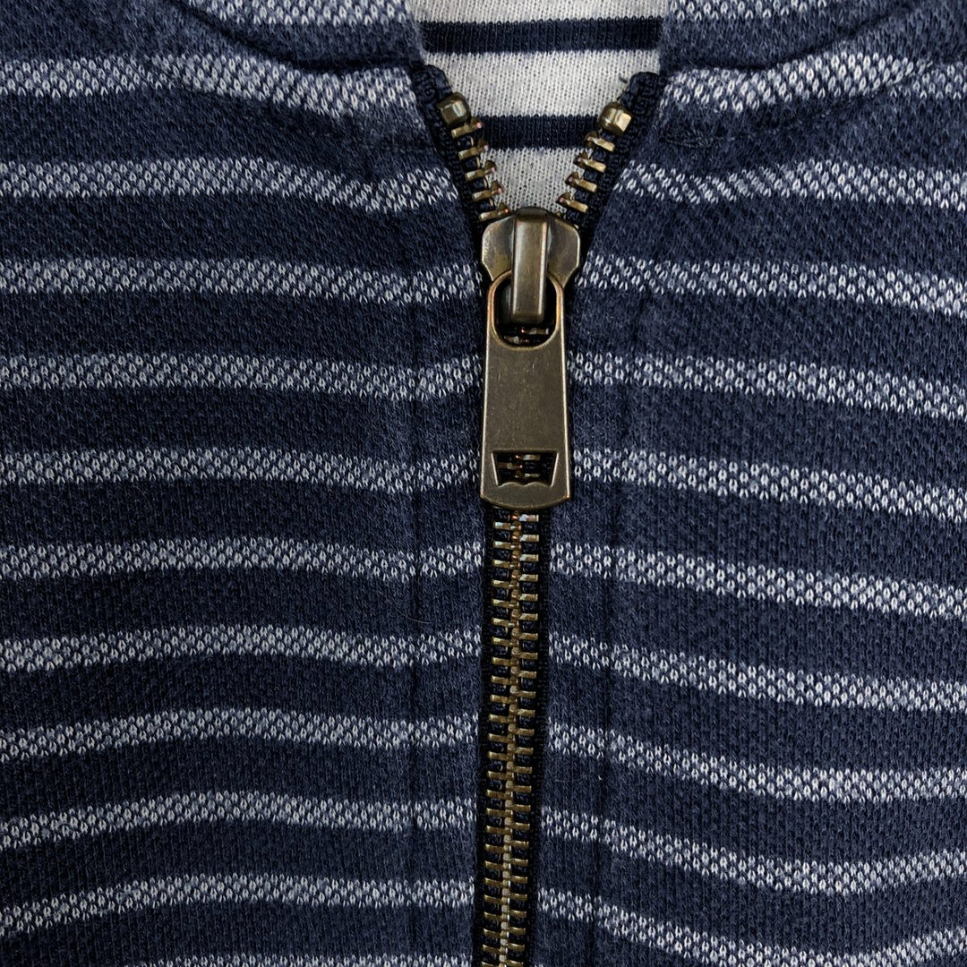 Levi's Border Pattern Sweat Full-Zip Hoodie, Men's Size L (approx.) cotton navy blue type Vintage Second Hand