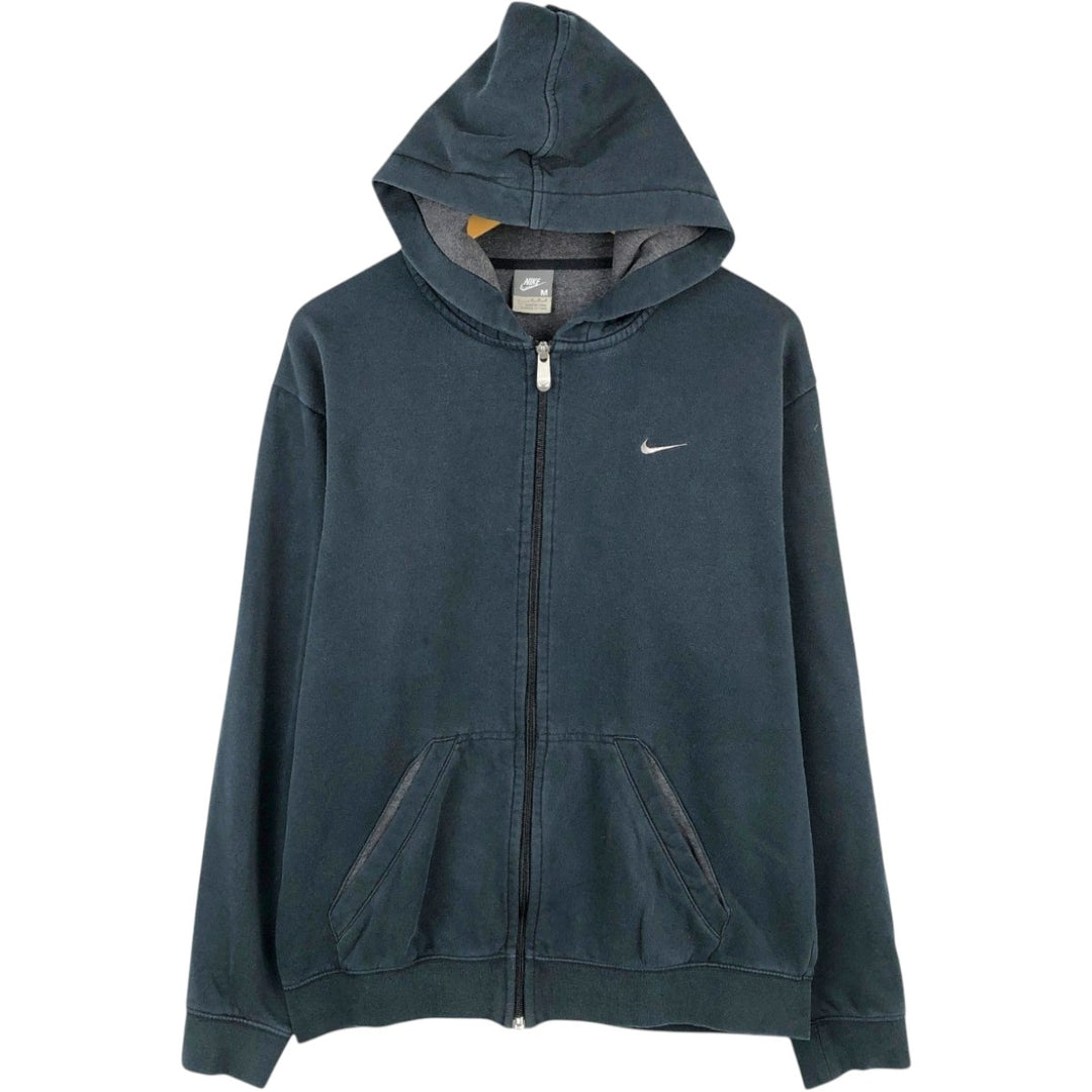 Nike Sweat Full Zip Hoodie, Men's M Size unclear Charcoal Vintage Second Hand