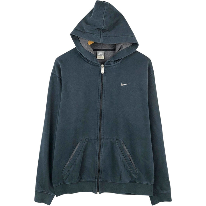 Nike Sweat Full Zip Hoodie, Men's M Size unclear Charcoal Vintage Second Hand