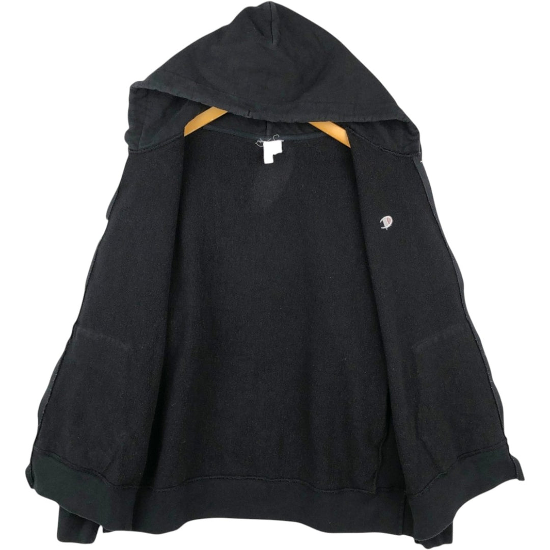 Champion Sweat Full-Zip Hoodie, Men's XXL (approx.) cotton black type Vintage Second Hand