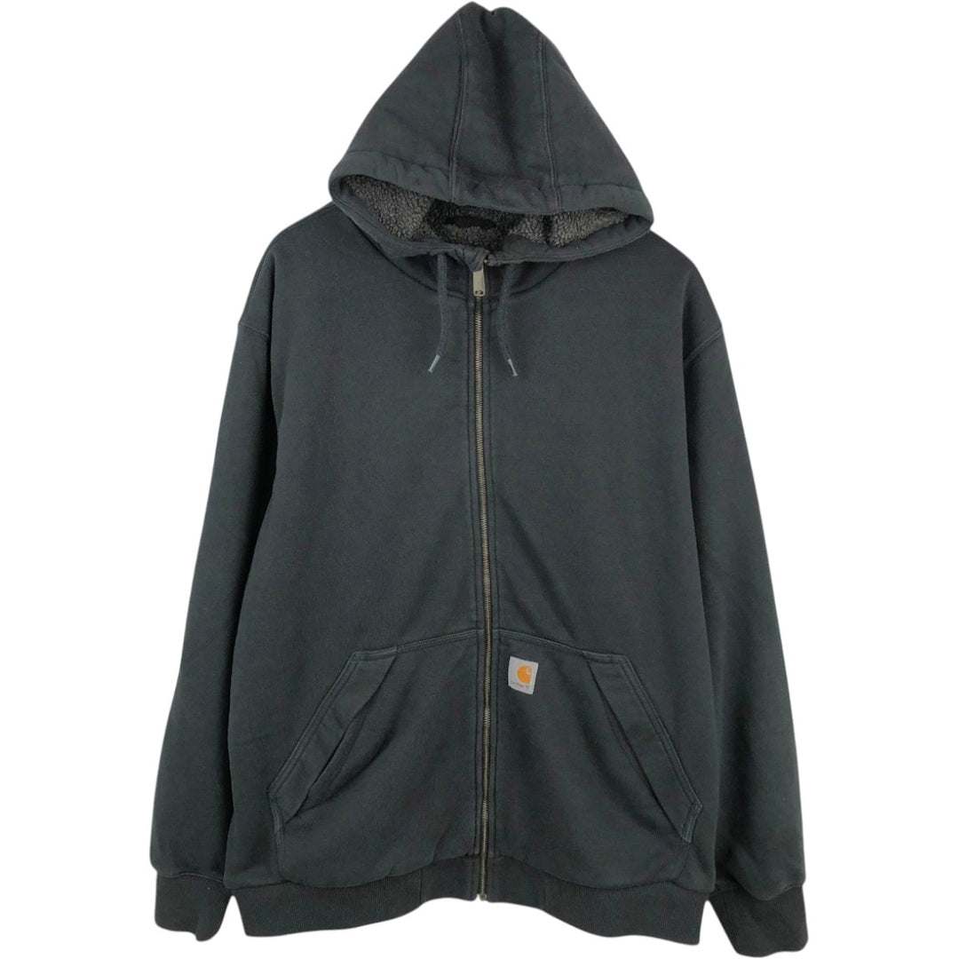 Carhartt RAIN DEFENDER Sweat Full Zip Hoodie Men's XL cotton Charcoal Vintage Second Hand