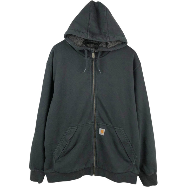 Carhartt RAIN DEFENDER Sweat Full Zip Hoodie Men's XL cotton Charcoal Vintage Second Hand