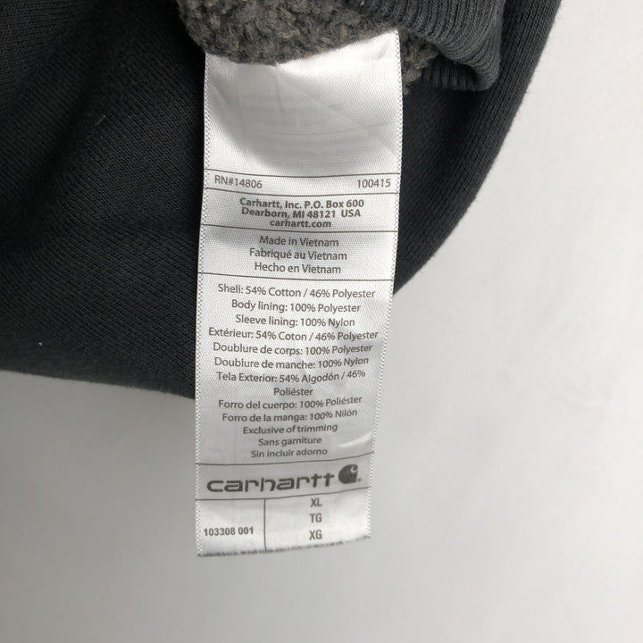 Carhartt RAIN DEFENDER Sweat Full Zip Hoodie Men's XL cotton Charcoal Vintage Second Hand