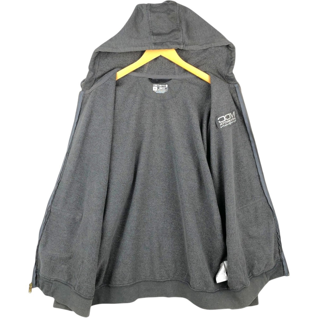 Carhartt Loose Fit Sweat Full Zip Hoodie, Men's XL cotton Charcoal Vintage Second Hand