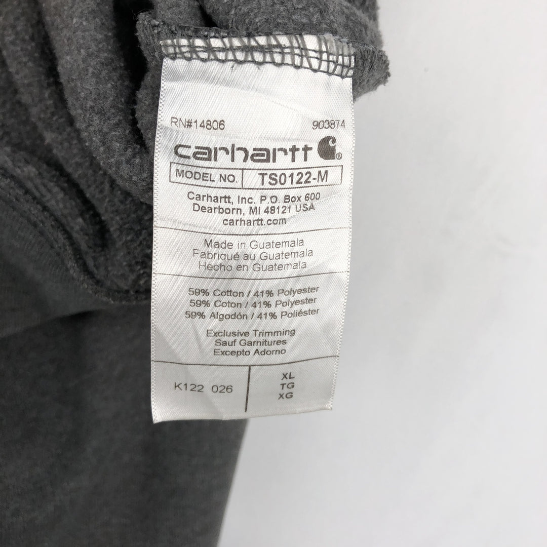 Carhartt Loose Fit Sweat Full Zip Hoodie, Men's XL cotton Charcoal Vintage Second Hand