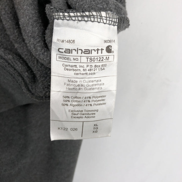 Carhartt Loose Fit Sweat Full Zip Hoodie, Men's XL cotton Charcoal Vintage Second Hand