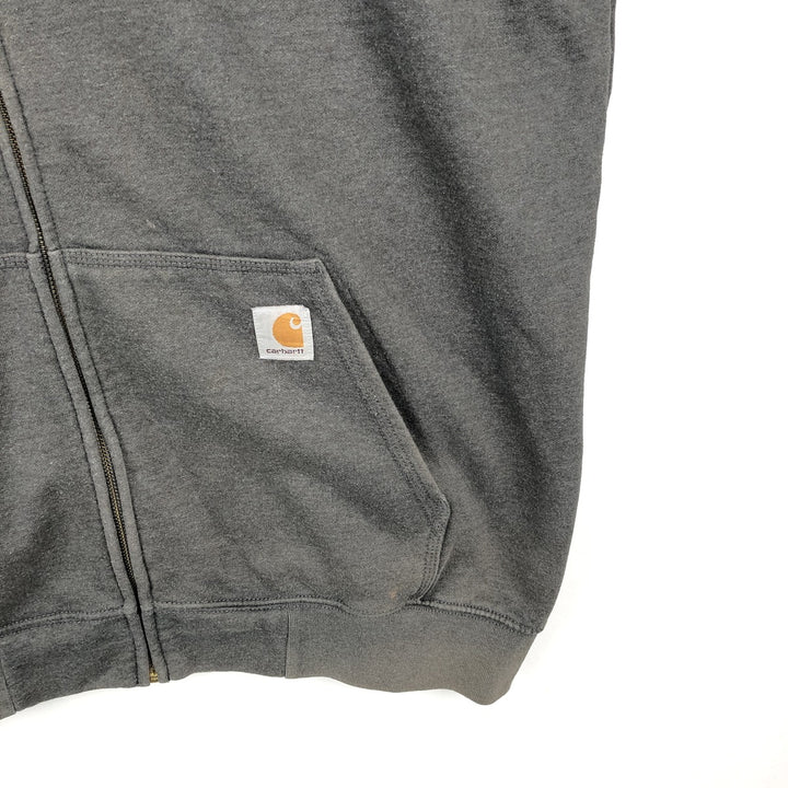 Carhartt Loose Fit Sweat Full Zip Hoodie, Men's XL cotton Charcoal Vintage Second Hand