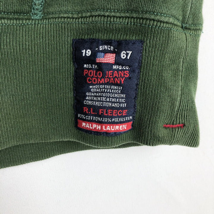 Ralph Lauren POLO JEANS COMPANY Full-Zip Sweatshirt Hoodie, Men's Size S (approx.) cotton Green type dark green Vintage Second Hand