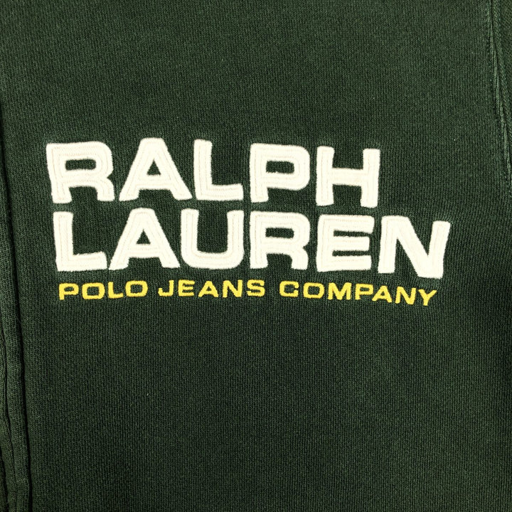 Ralph Lauren POLO JEANS COMPANY Full-Zip Sweatshirt Hoodie, Men's Size S (approx.) cotton Green type dark green Vintage Second Hand