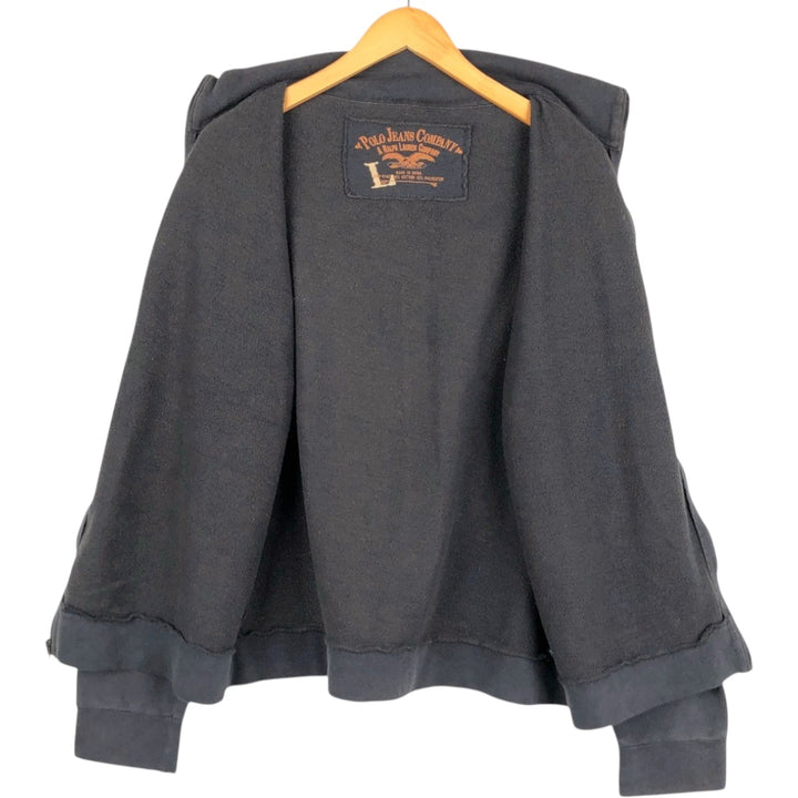 Ralph Lauren POLO JEANS COMPANY Full-Zip Sweatshirt (Men's Size L) cotton Charcoal Vintage Second Hand