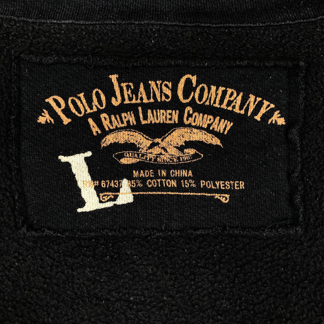 Ralph Lauren POLO JEANS COMPANY Full-Zip Sweatshirt (Men's Size L) cotton Charcoal Vintage Second Hand