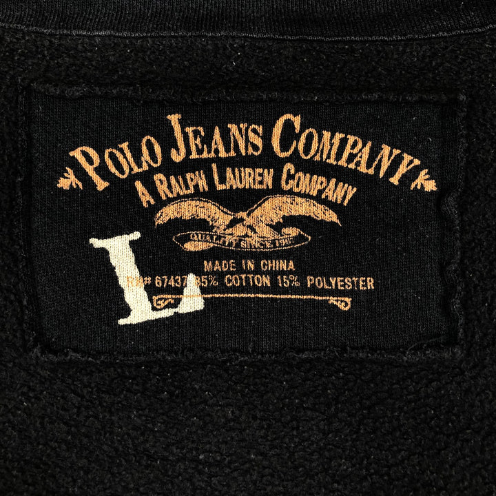 Ralph Lauren POLO JEANS COMPANY Full-Zip Sweatshirt (Men's Size L) cotton Charcoal Vintage Second Hand