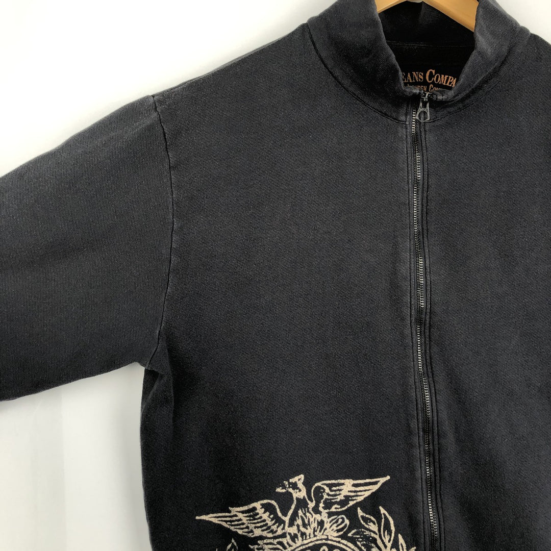 Ralph Lauren POLO JEANS COMPANY Full-Zip Sweatshirt (Men's Size L) cotton Charcoal Vintage Second Hand