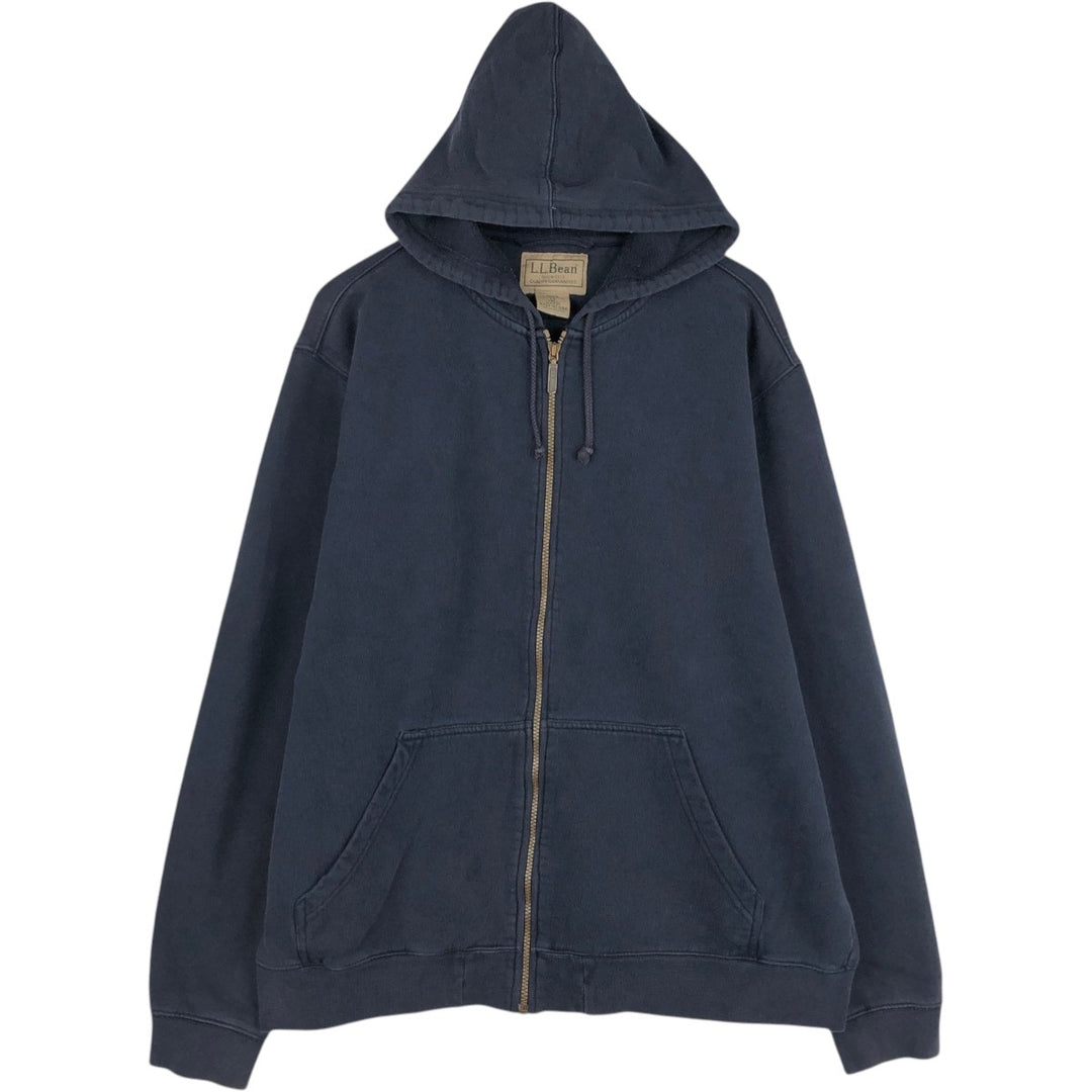 90s-00'S LLBean Full-Zip Hoodie, Men's, Size L, Vintage cotton navy blue type Vintage Second Hand