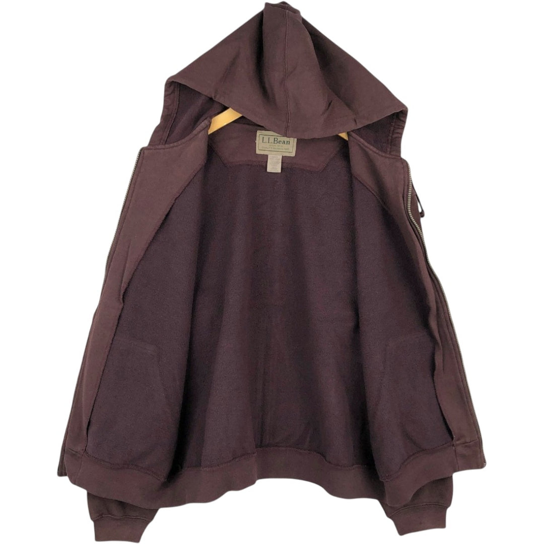 LLBean LLBean Sweat Full Zip Hoodie, Men's Size M cotton brown type Vintage Second Hand