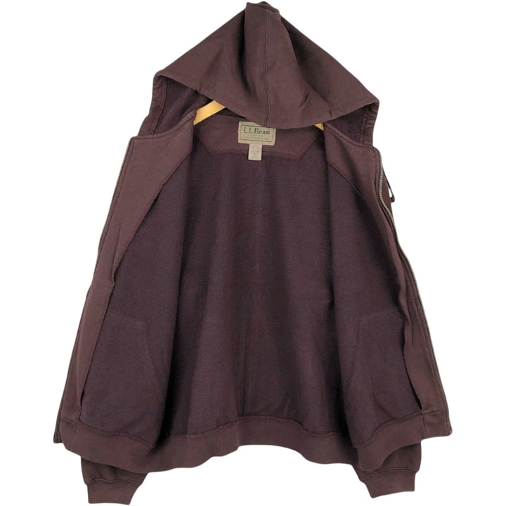LLBean LLBean Sweat Full Zip Hoodie, Men's Size M cotton brown type Vintage Second Hand