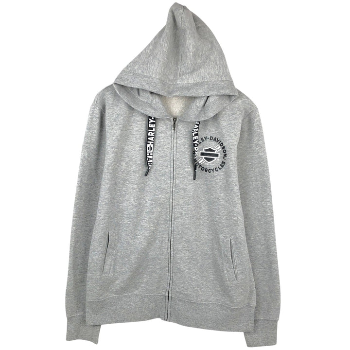 Harley-Davidson Men's Full-Zip Hoodie (Size M) cotton gray type Vintage Second Hand