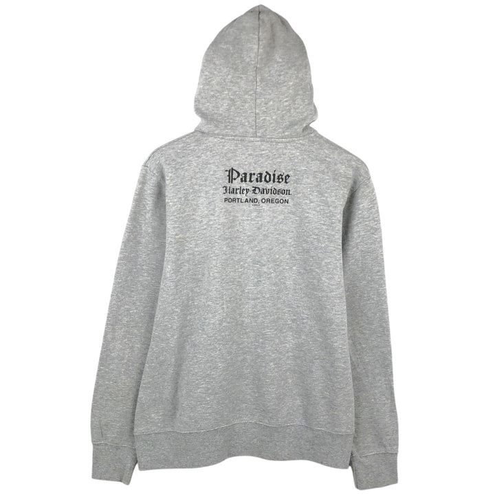 Harley-Davidson Men's Full-Zip Hoodie (Size M) cotton gray type Vintage Second Hand