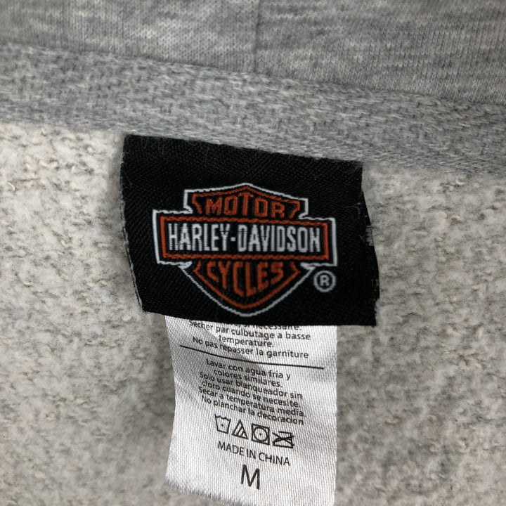 Harley-Davidson Men's Full-Zip Hoodie (Size M) cotton gray type Vintage Second Hand