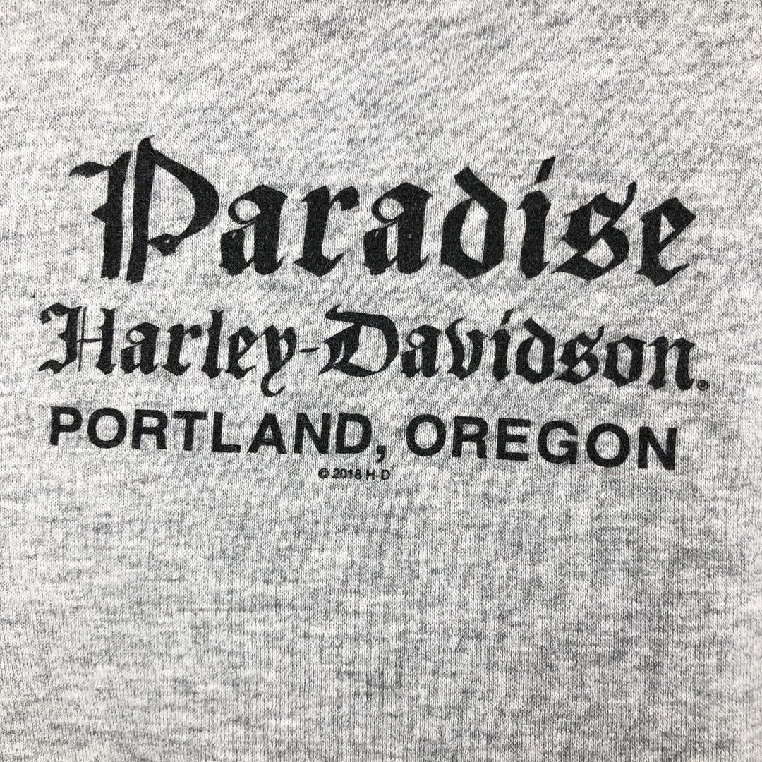 Harley-Davidson Men's Full-Zip Hoodie (Size M) cotton gray type Vintage Second Hand