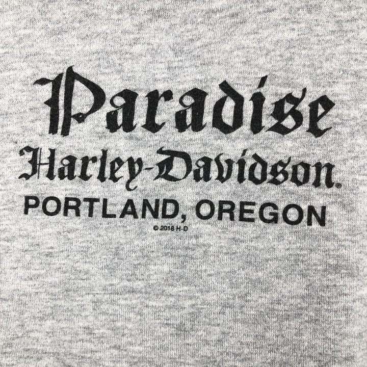 Harley-Davidson Men's Full-Zip Hoodie (Size M) cotton gray type Vintage Second Hand