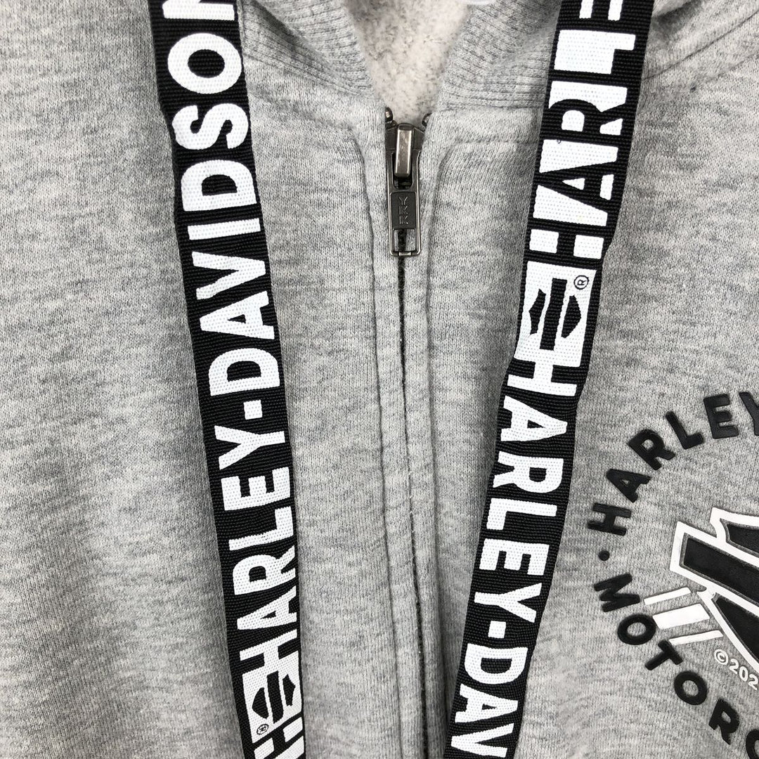 Harley-Davidson Men's Full-Zip Hoodie (Size M) cotton gray type Vintage Second Hand