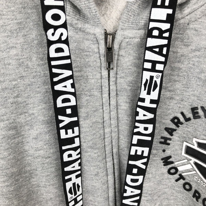 Harley-Davidson Men's Full-Zip Hoodie (Size M) cotton gray type Vintage Second Hand