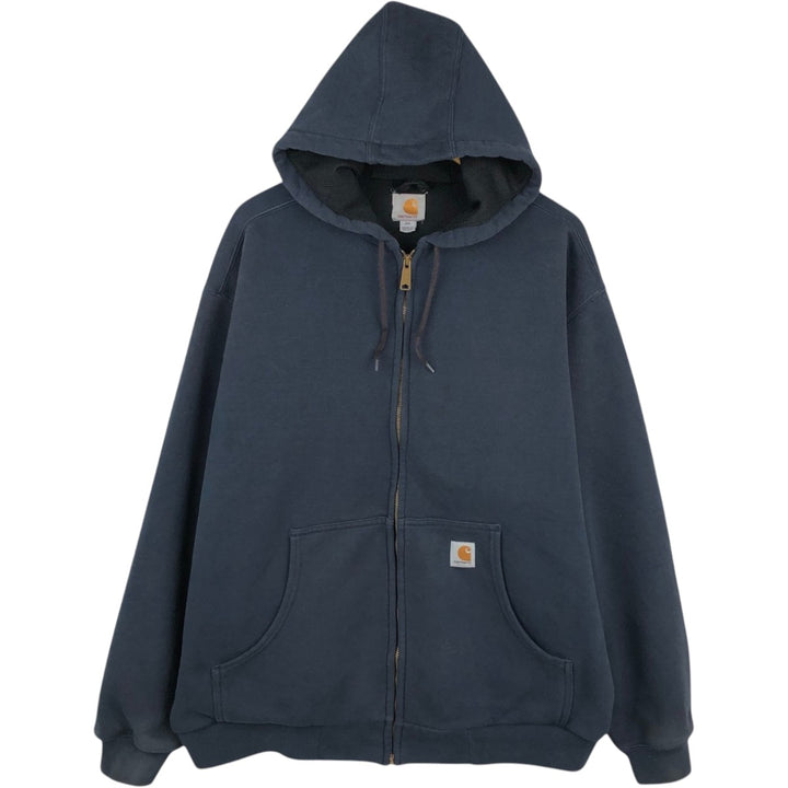 Carhartt Sweat Full-Zip Hoodie, Men's Size XXXL (approx.) cotton navy blue type Vintage Second Hand