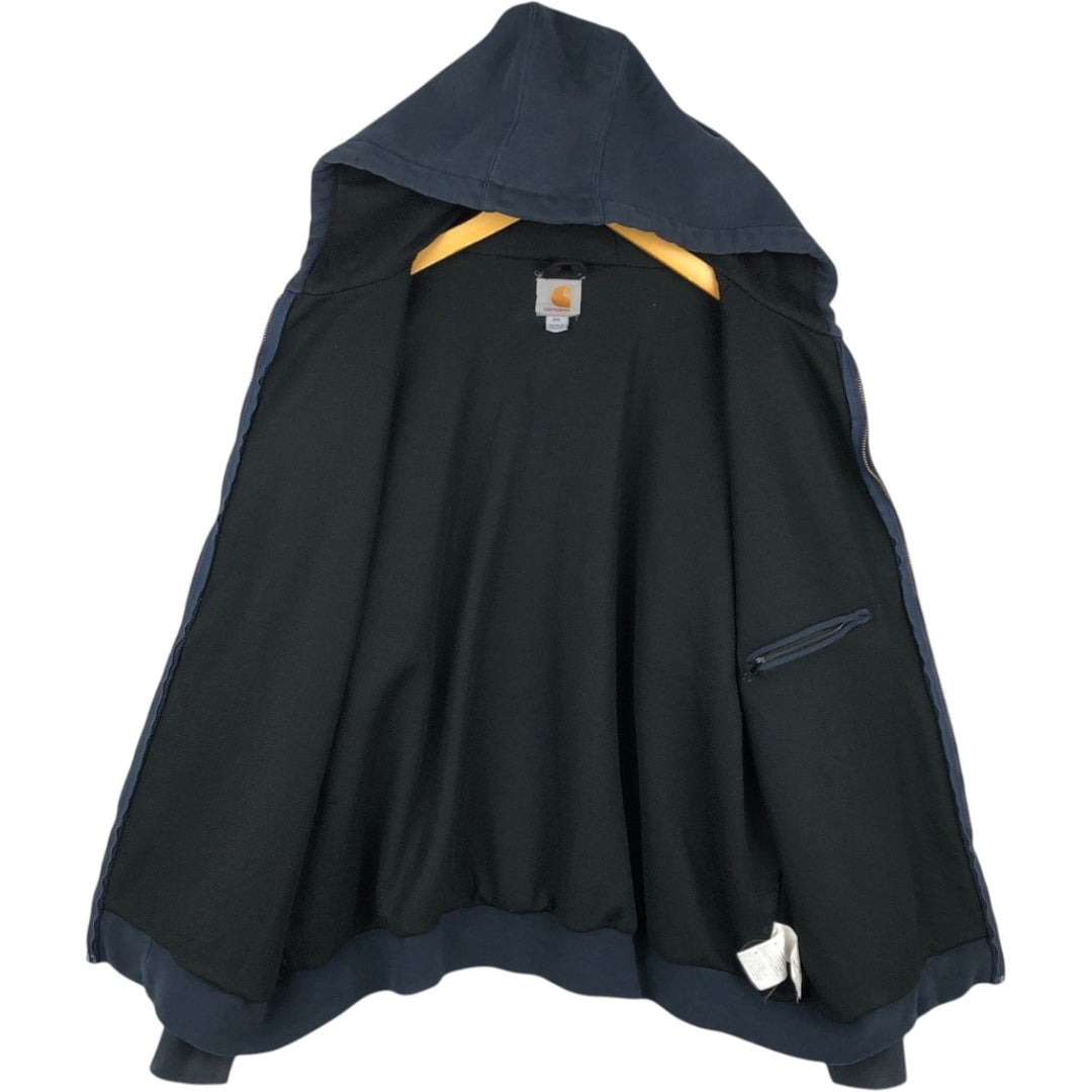 Carhartt Sweat Full-Zip Hoodie, Men's Size XXXL (approx.) cotton navy blue type Vintage Second Hand