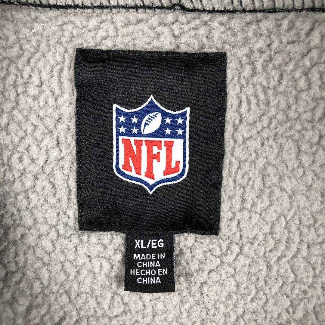 NFL Los Angeles Raiders Sweat Full-Zip Hoodie, Men's Size XL (approx.) cotton black type Vintage Second Hand