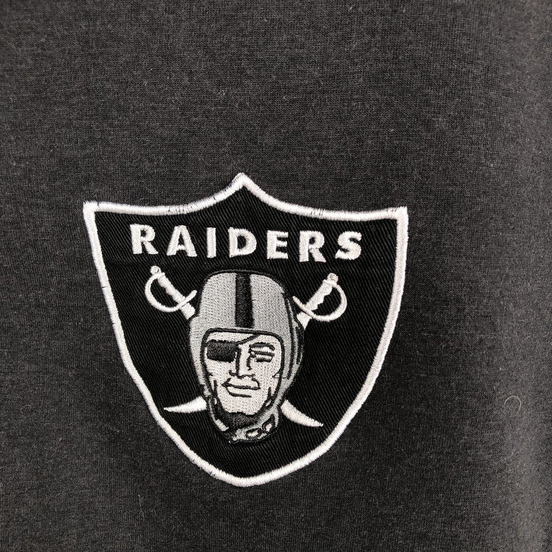 NFL Los Angeles Raiders Sweat Full-Zip Hoodie, Men's Size XL (approx.) cotton black type Vintage Second Hand