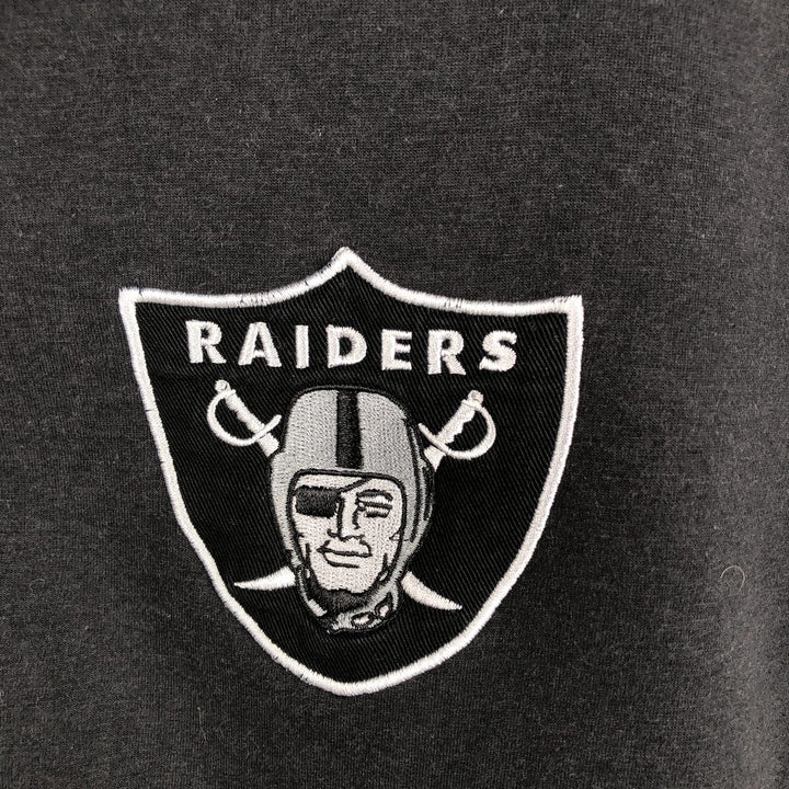 NFL Los Angeles Raiders Sweat Full-Zip Hoodie, Men's Size XL (approx.) cotton black type Vintage Second Hand