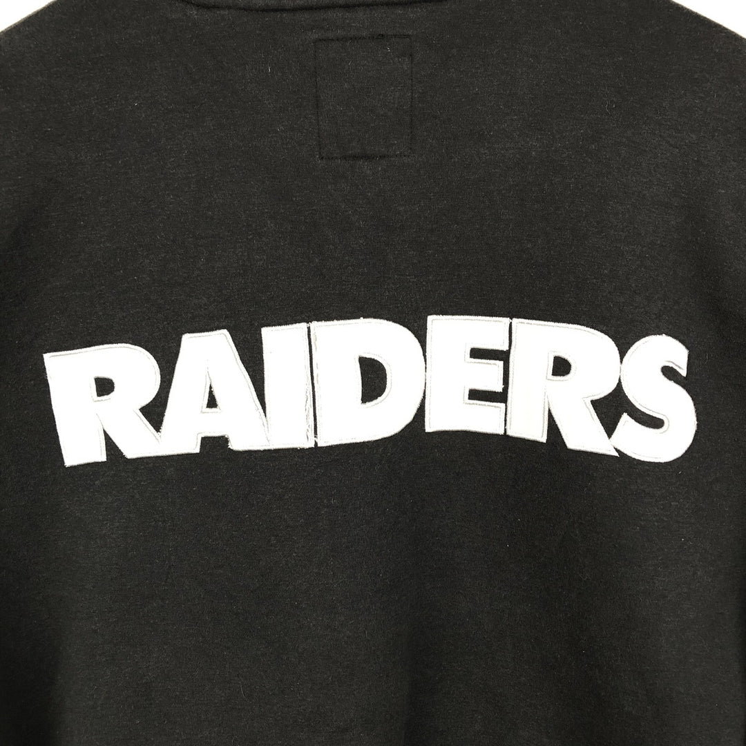 NFL Los Angeles Raiders Sweat Full-Zip Hoodie, Men's Size XL (approx.) cotton black type Vintage Second Hand