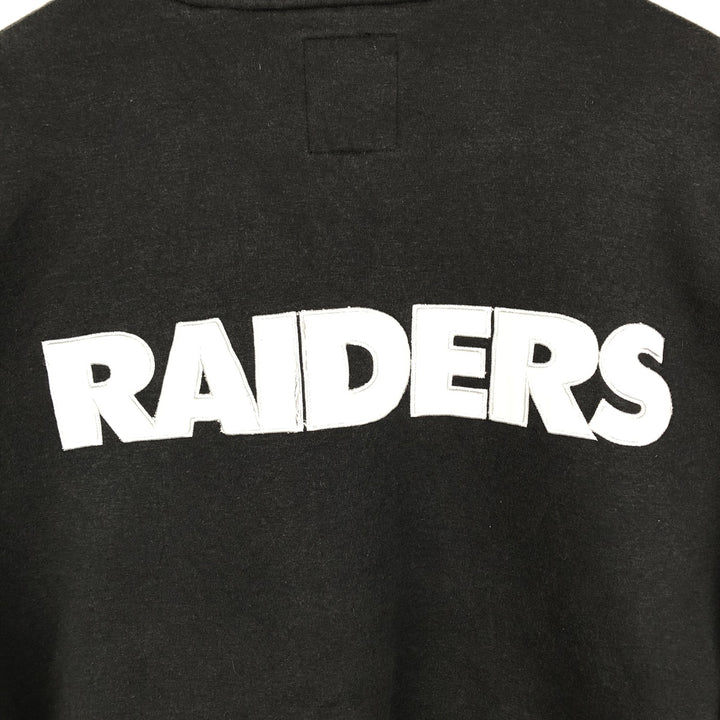 NFL Los Angeles Raiders Sweat Full-Zip Hoodie, Men's Size XL (approx.) cotton black type Vintage Second Hand