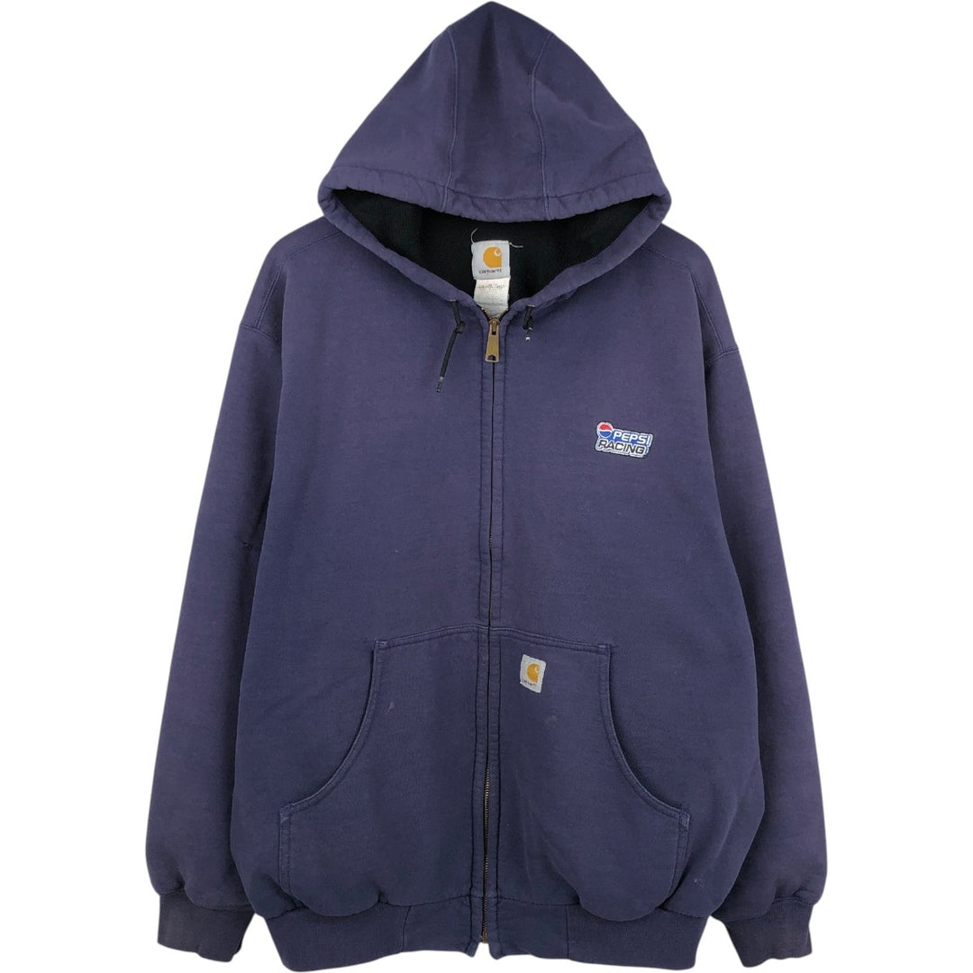 Carhartt Sweat Full Zip Hoodie Men's XL cotton navy blue type Vintage Second Hand