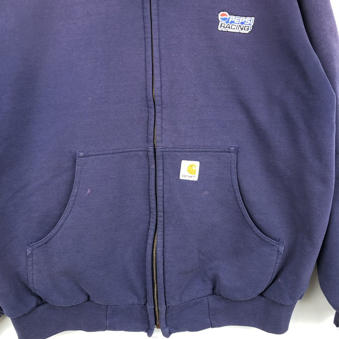 Carhartt Sweat Full Zip Hoodie Men's XL cotton navy blue type Vintage Second Hand