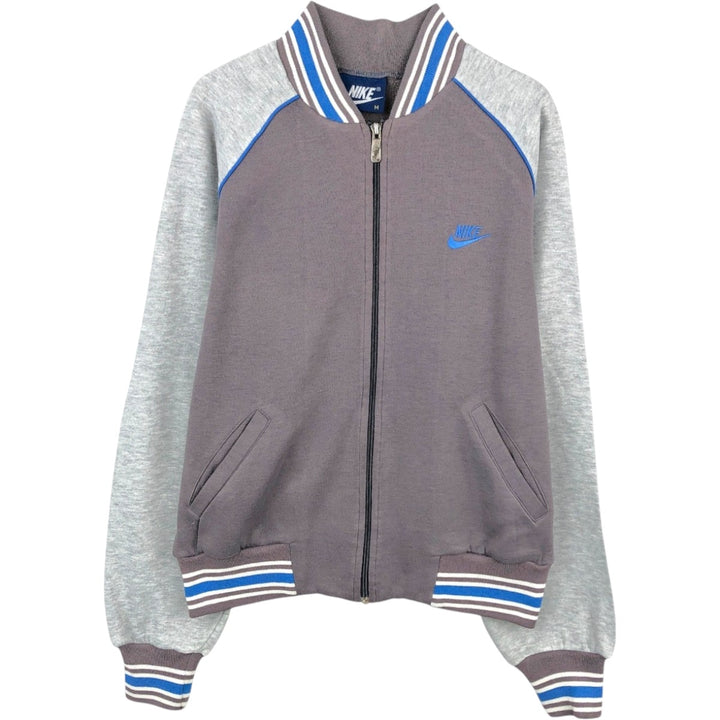 Vintage 1980'S Nike Navy Tag Full-Zip Sweatshirt, Men's Size Medium unclear gray type Vintage Second Hand