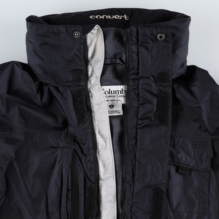 90s-00'S Columbia CONVERT Ripstop Mountain Jacket Shell Jacket Men's Size M Nylon black type Vintage Second Hand