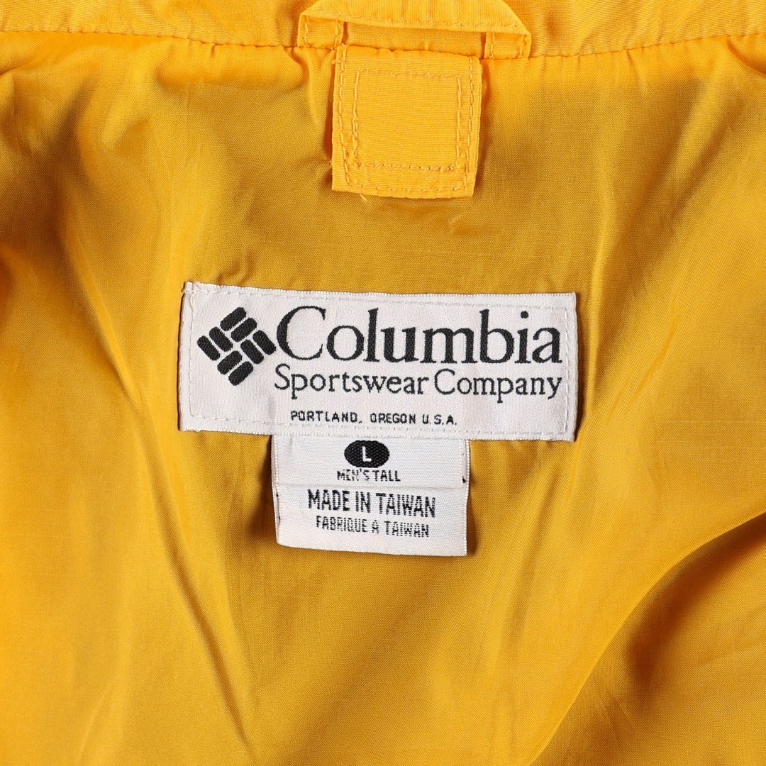 90s-00'S Columbia Mountain Jacket, Shell Jacket, Men's Size L polyester yellow type Vintage Second Hand