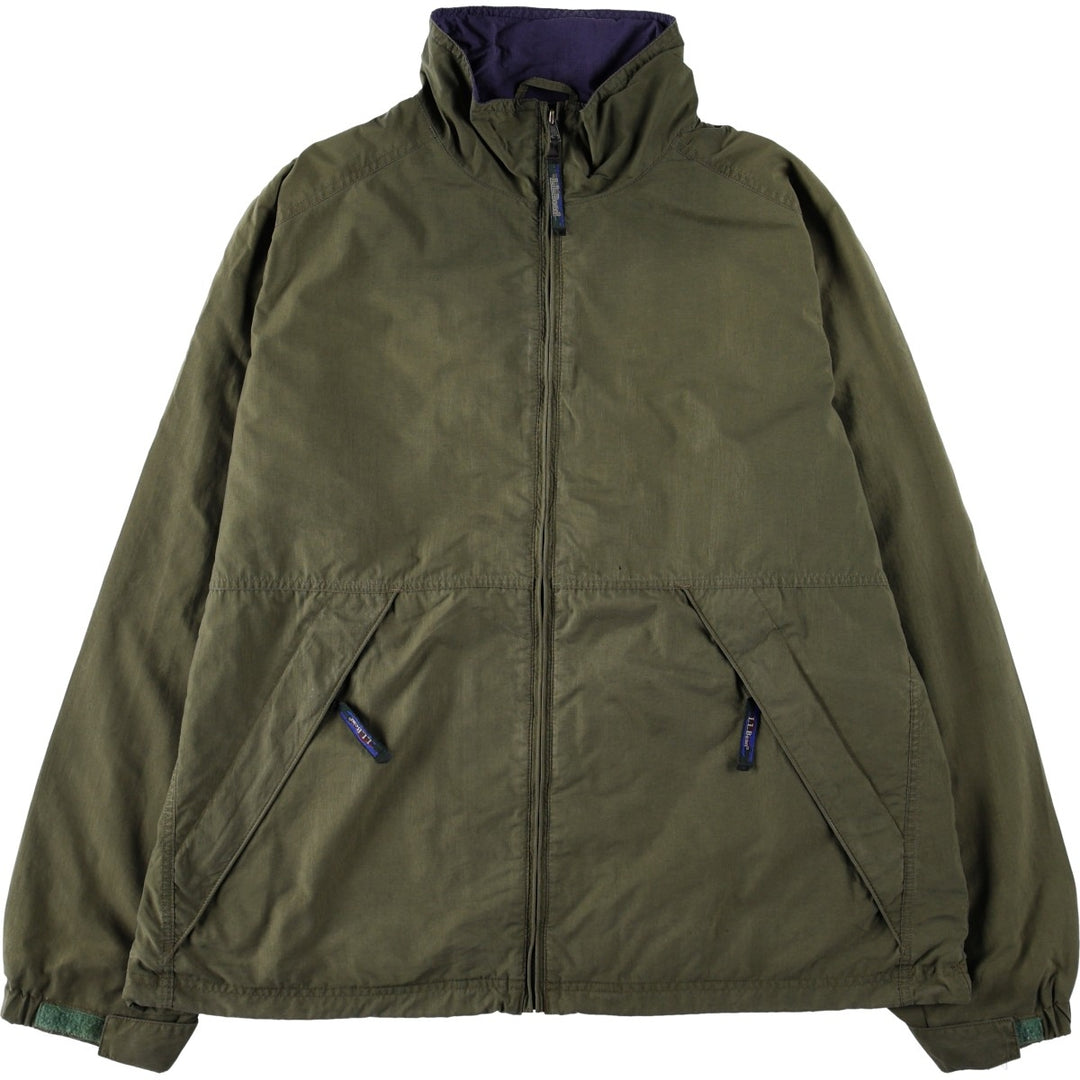 90s-00'S LLBean Nylon Jacket, Men's Size L Nylon Khaki type Vintage Second Hand