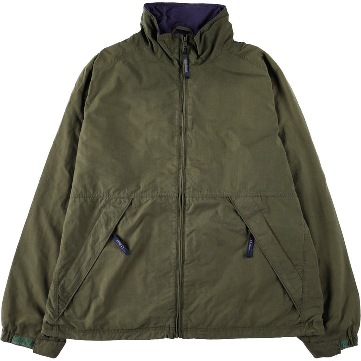 90s-00'S LLBean Nylon Jacket, Men's Size L Nylon Khaki type Vintage Second Hand