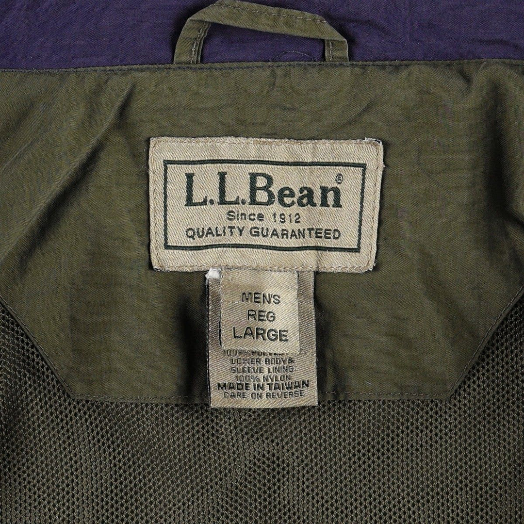 90s-00'S LLBean Nylon Jacket, Men's Size L Nylon Khaki type Vintage Second Hand